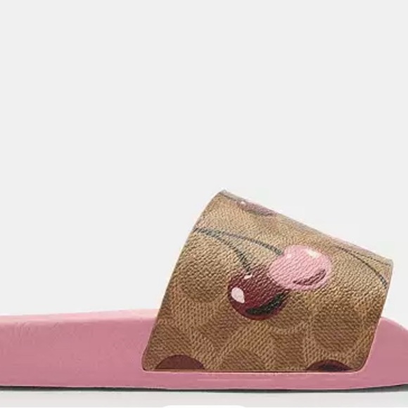Pink Slide Sandals with Cherry Design - Picture 3 of 3